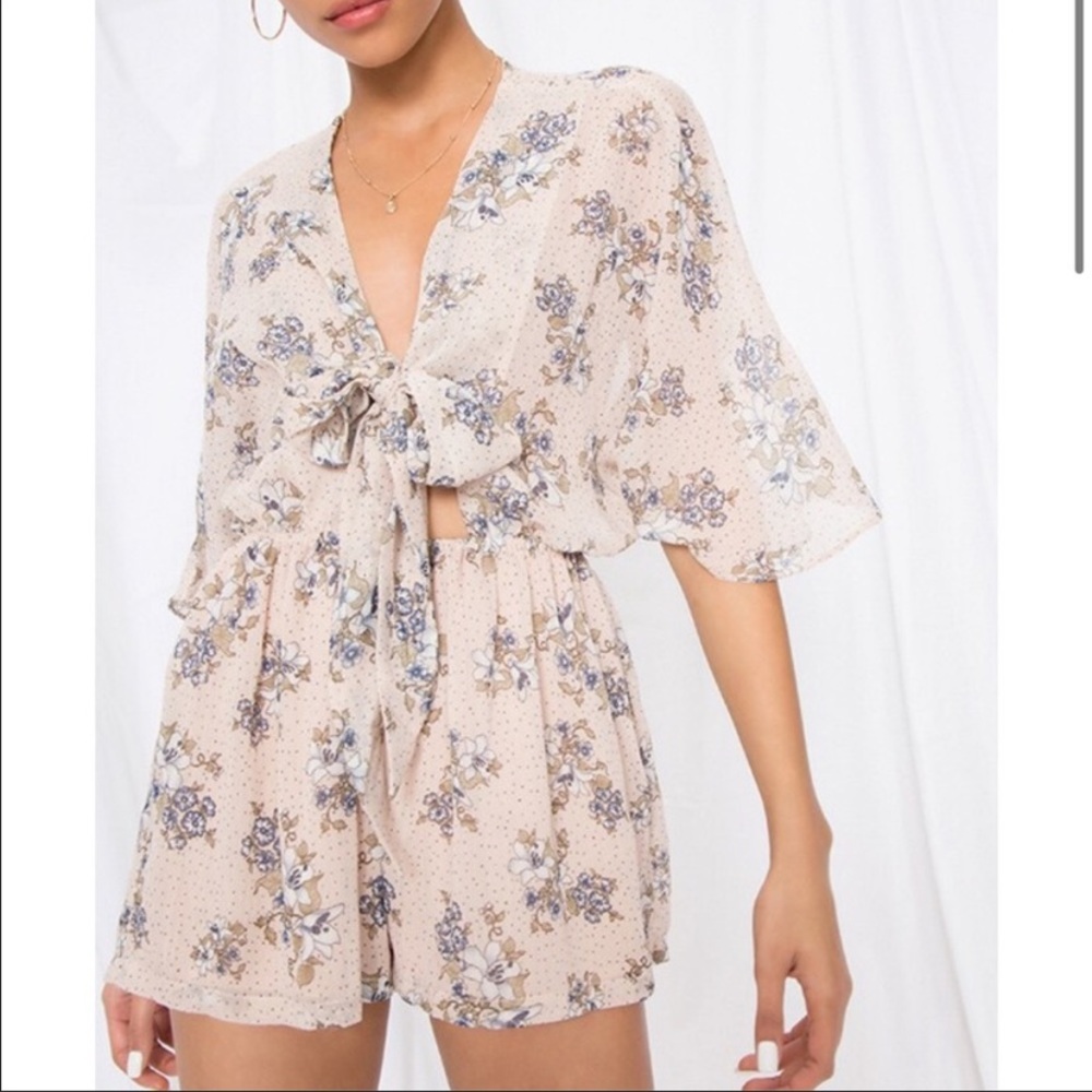 Superdown Tie Front Romper